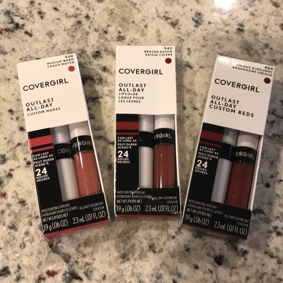 COVERGIRL Other - Covergirl lot of 3 all day lip color 930 860 542